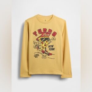 GAP Kids Yellow Turbo Pizza Long Sleeve Tee